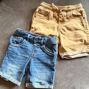 Kids' Casual Denim and Tan Shorts - Pack of 2